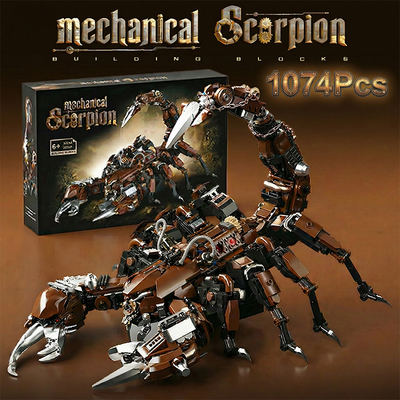Mechanical Scorpion Building Blocks Cyberpunk Robot Animal Model Technical Bricks Set Construction Toy Kids 1074PCS