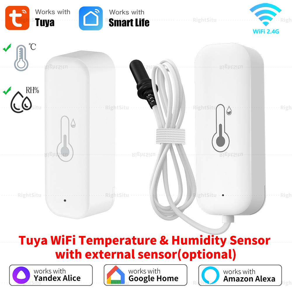 Tuya Zigbee WiFi Temperature Humidity Sensor Indoor Thermometer Hygrometer Work with Yandex SmartLife Alexa