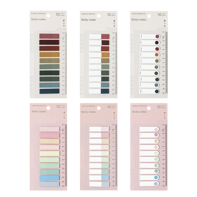 Vintage Colors Sticky Note Tabs, Writable Index File Tabs Flags for Pages or Book Markers, Reading Notes, Classify File