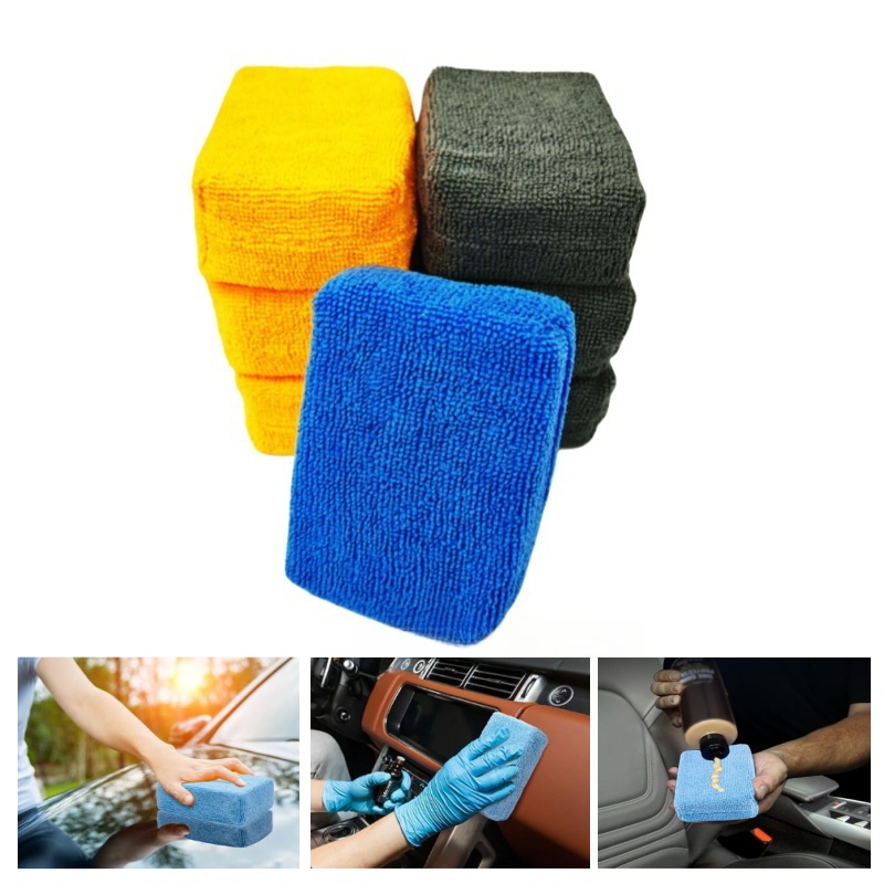 5-in-1 Microfiber Car Sponge (2/4/6 Pack) - Scratch-Free Wash & Wax, Super Absorbent for Detailing, Polishing, Drying