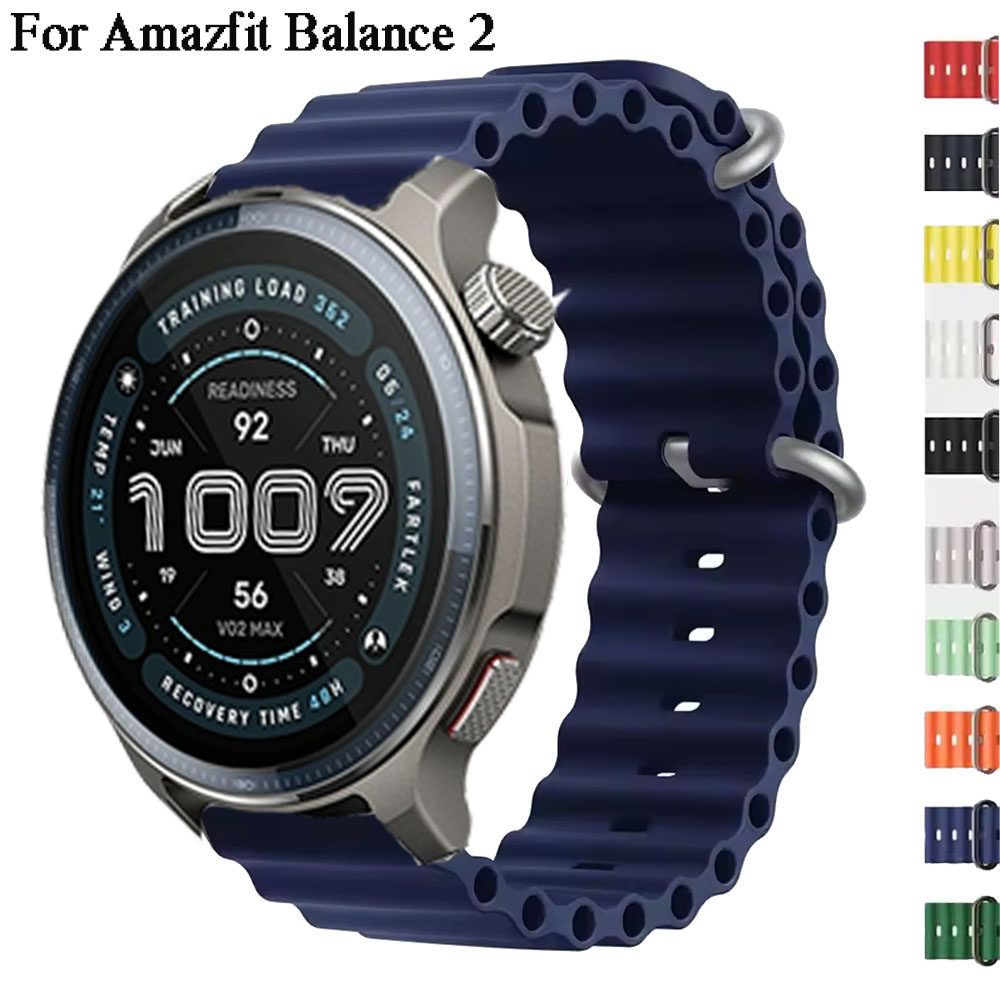 20mm Sport Silicone Strap For Bip 6 5/Balance 2/GTR 4 3 2 2e 47mm 22mm Ocean Band For Active 2 Square/GTS 4 3 2