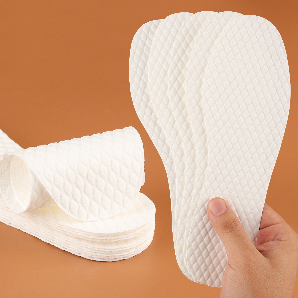 5/10 Pairs Nature Wood Pulp Insoles Men Woman Thin Sports Shoes Sole Breathable Sweat Soft Comfort Shoe Pads Disposable Insoles