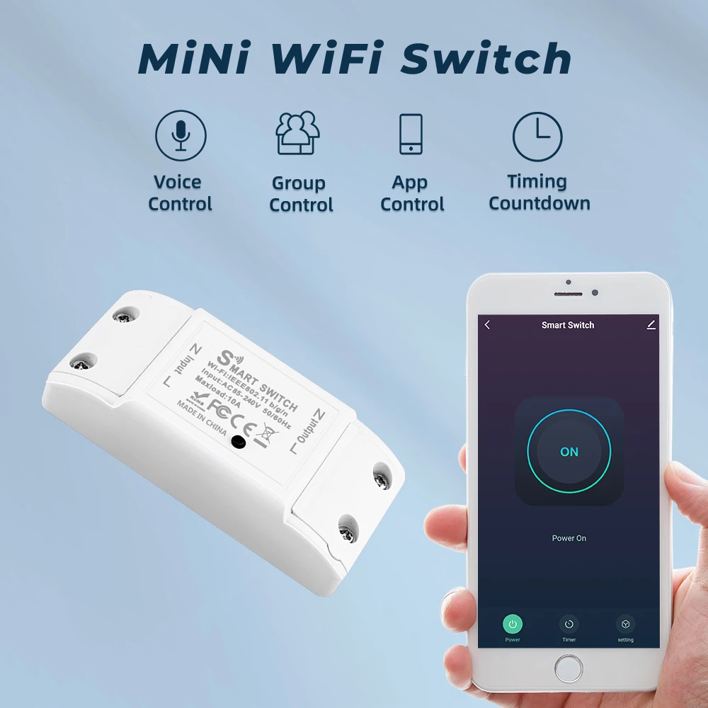 Tuya Smart Home WiFi Smart Light Switch DIY 16A Circuit Breaker Relay Module Alexa Voice Control lightify