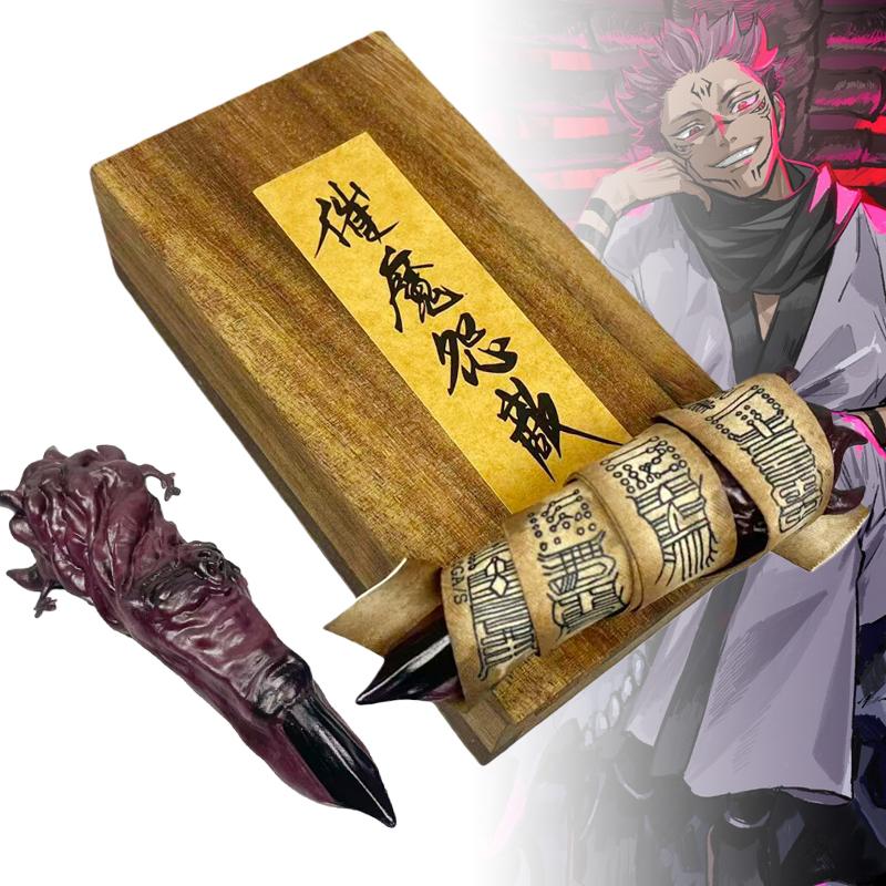 Ryomen Sukuna Cursed Finger Figurine Wood Box Anime Jujutsu Kaisen Sukuna Finger Action Figure Desk Decor House Accessories