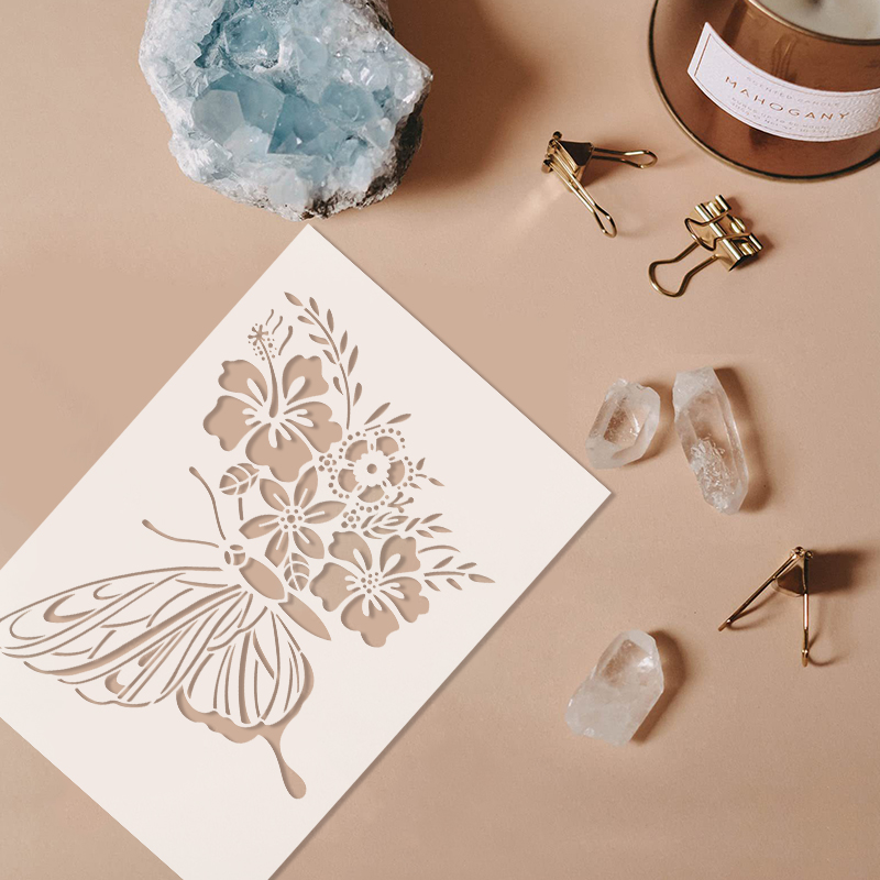 YOMDID 1pc Butterfly DIY Graffiti Stencil Painting Hollow Out Decorative Stencils Coloring Embossing Picture Book Decorative
