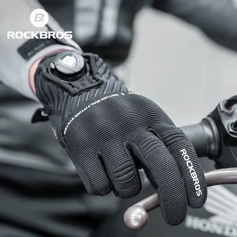 ROCKBROS SBR Palm Pad Gloves Shock Absorption Autumn Winter Gloves Breathable Wrist Extended Motorcycle Gloves Riding Protection - image 1