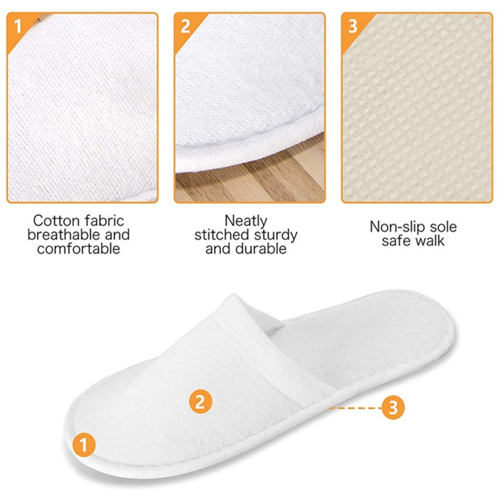 Disposable Closed Slippers For Men And Women Hotel Shoes Guest Shoes White Pure White Disposable Home Slippers
