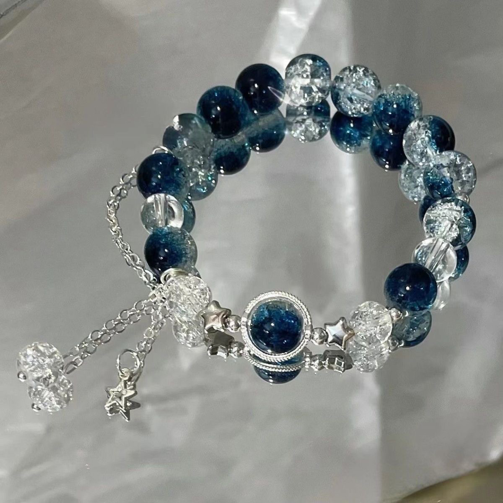 Chinese Style Beads Bracelet For Women Delicate Star Decor Bangle Stretch Hand Jewelry Daily Hanfu Cosplay Party Accessories
