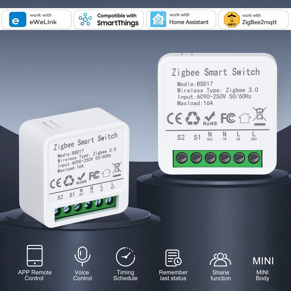 16A ZigBee Smart Switch Module eWeLink App DIY Smart Breaker Relay for SmartThings Alice Alexa Home Assistant Zigbee2MQTT