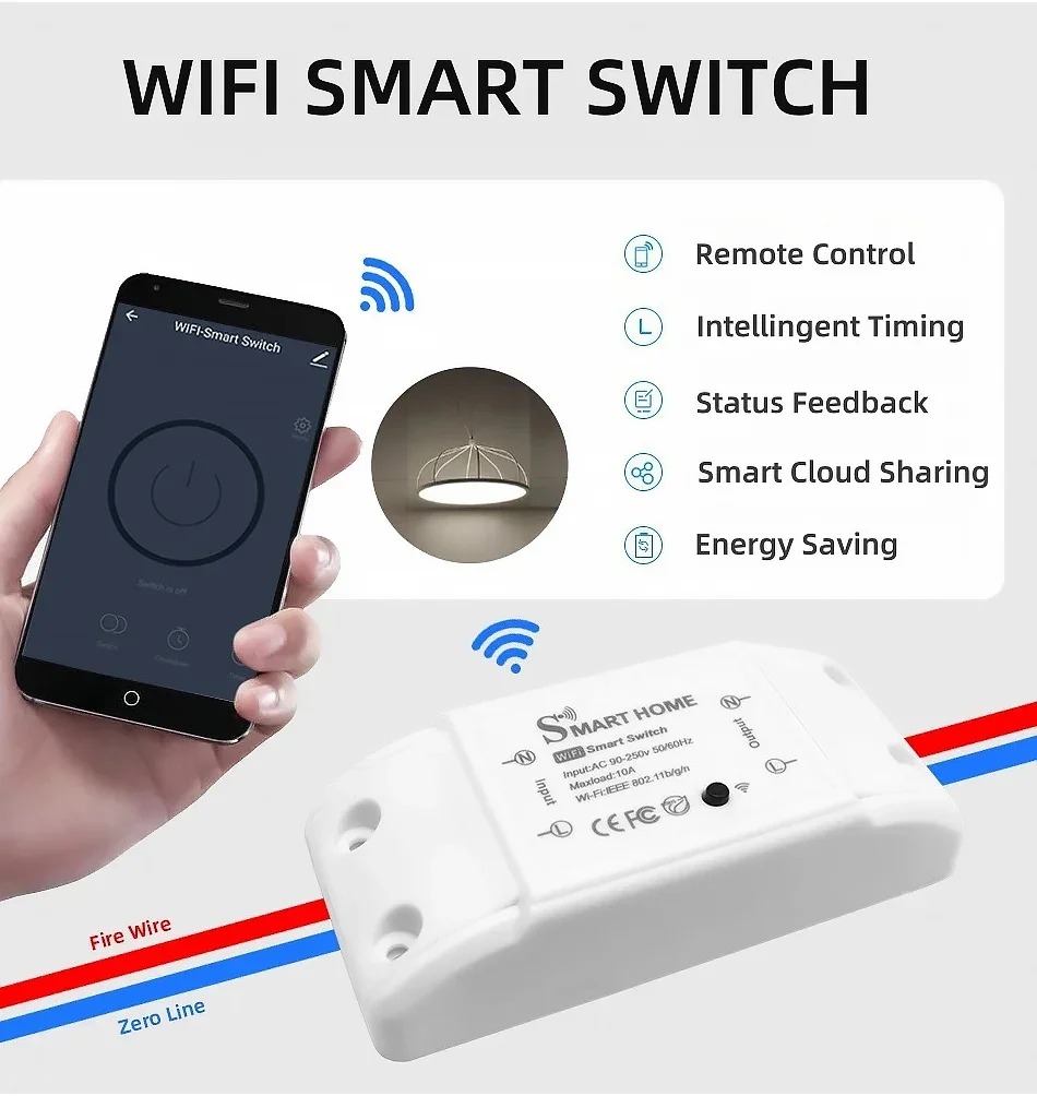 Smart Home House Wifi Wireless Remote Switch Breaker Domotic LED Light Controller Module Alexa Google Home Smartlife Tuya APP