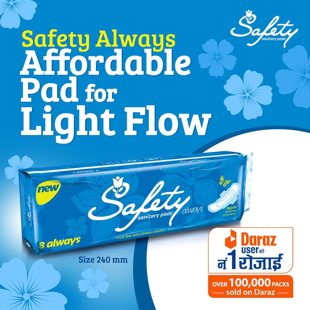 Safety Always Sanitary Pads 3 Packs Women's Night Absorbent Ultra Thin Pads with Wings for Extra Security