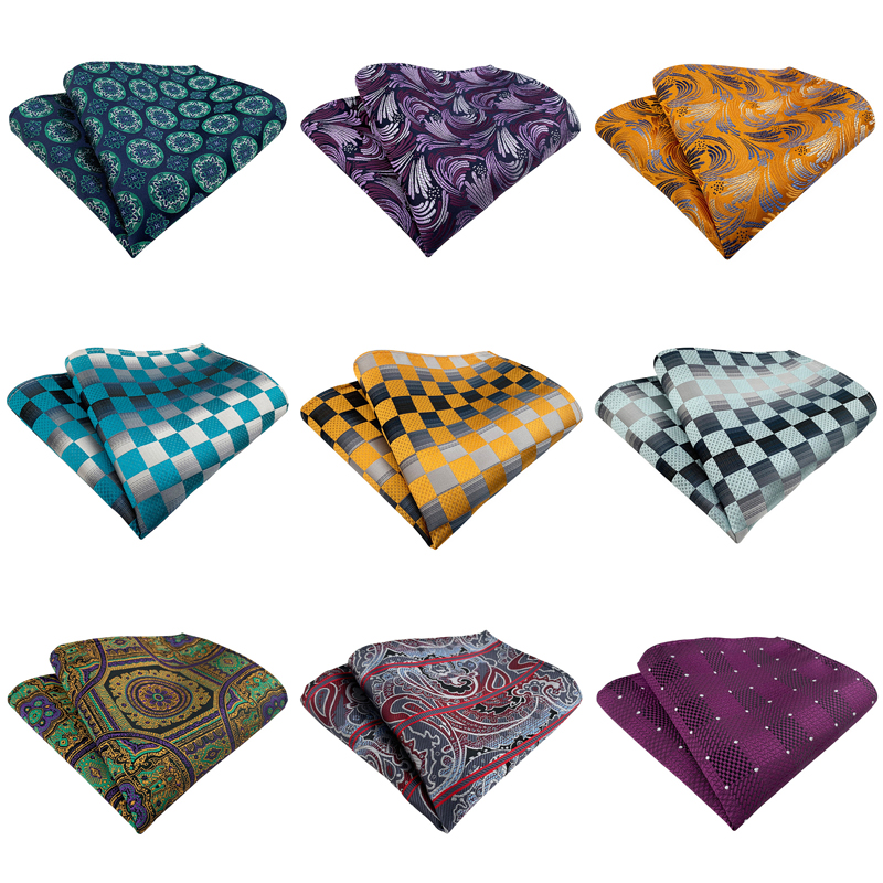 New Jacquard Pocket Square For Men Women Floral Chest Towel Gentlemen Hankies Men's Suit Handkerchief Plaid Pocket Towel
