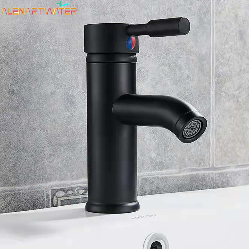 Stainless Steel premium Bathroom Basin Faucet Single Handle Single Hole Lead Free Single Cold Tap With Hoses -