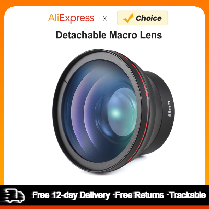 58mm Camera Lens Kit with 0.43X Wide Angle Lens + Macro Lens Aluminum Alloy DSLR Camera Lens for Canon EOS 70D/77D/80D/1100D Bles Online DZ-4A-03 QC