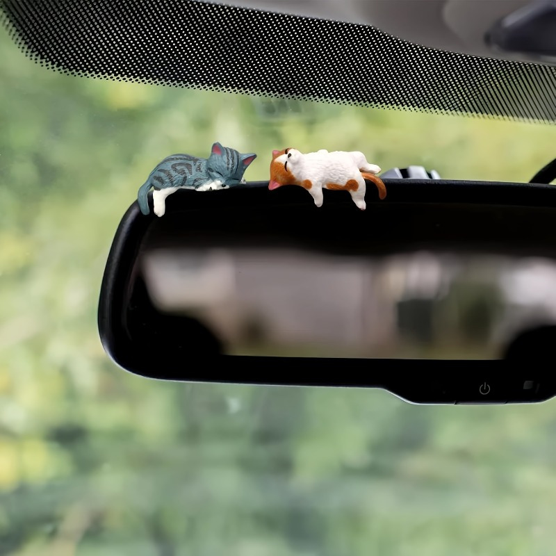 5 Pcs Cute Mini Cartoon Cat Car Ornaments, Car Screen Edge Decorations, Cat Micro Landscape Models, Creative Car Accessories