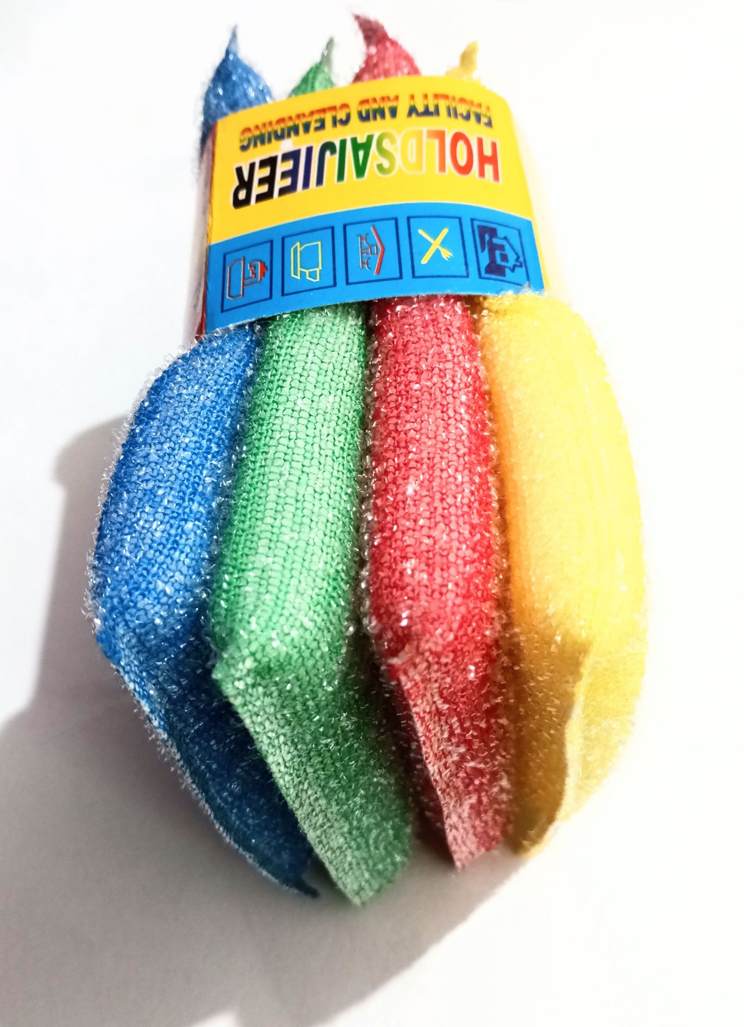 Multi Color Cleaning Scrub Sponge Pad Set Of 4 Pcs