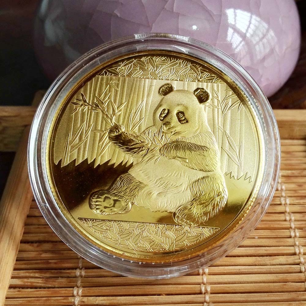 Coins Big Panda Baobao China Commemorative Collection Art Black and white Bear cute Gold Sliver Colour