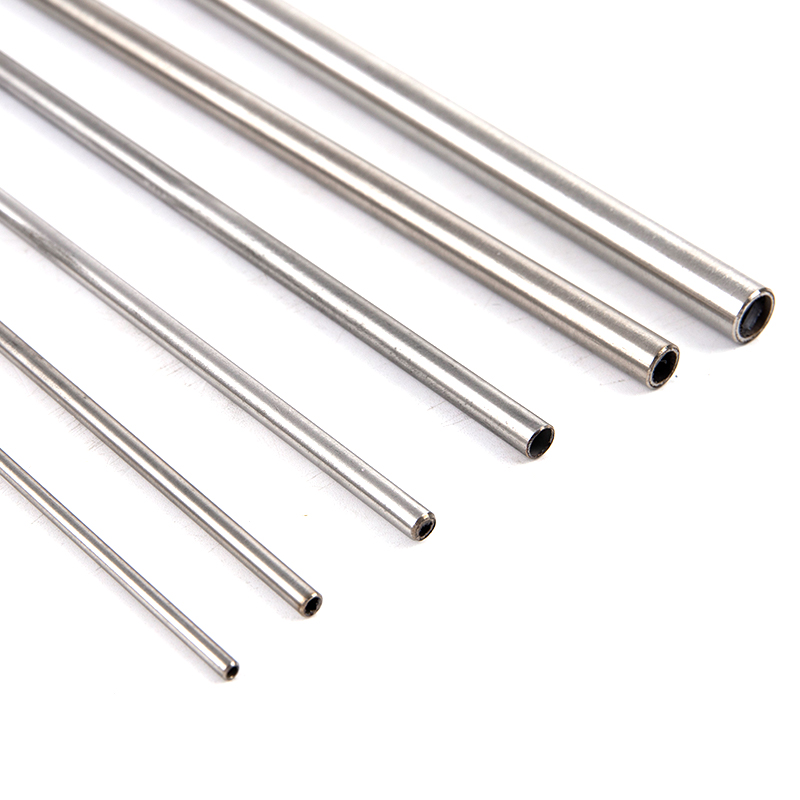 Silver Round 304 Stainless Steel Capillary Tube Pipe 250mm Hollow Circular OD 3/4/5/6/8/10mm ID 2/3/5/6/8mm