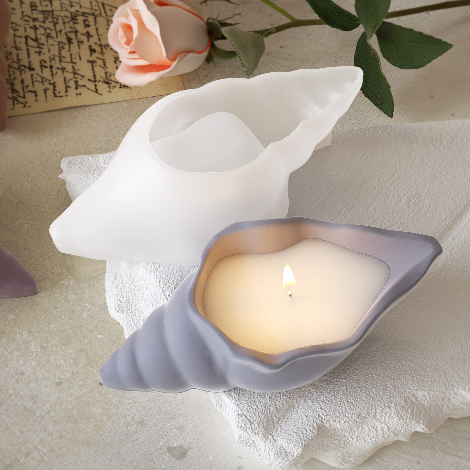 Seashell Candle Mold Silicone Aromatherapy Plaster Conch Candle Making Kit DIY Crafts Home Decor Handmade s