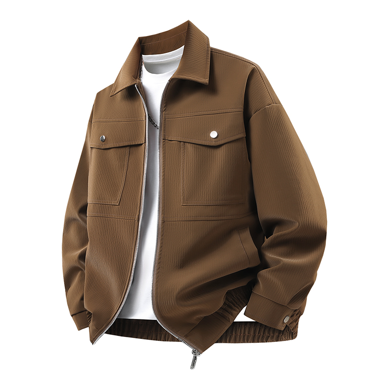 New High Quality Men's Plush Thickened Fashionable Handsome High Quality Imitation Leather Jacket Comfortable Warm Top