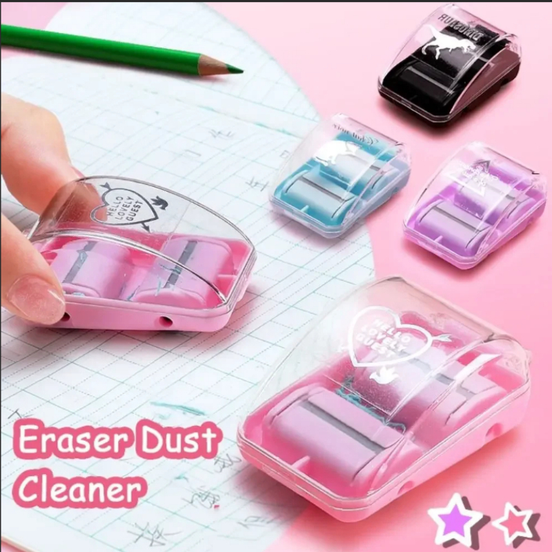 Mini Desktop Vacuum Cleaner ABS Plastic Cute Cartoon Eraser Pencil Shavings Collector Portable Desk Cleaner for Kids Students Sc