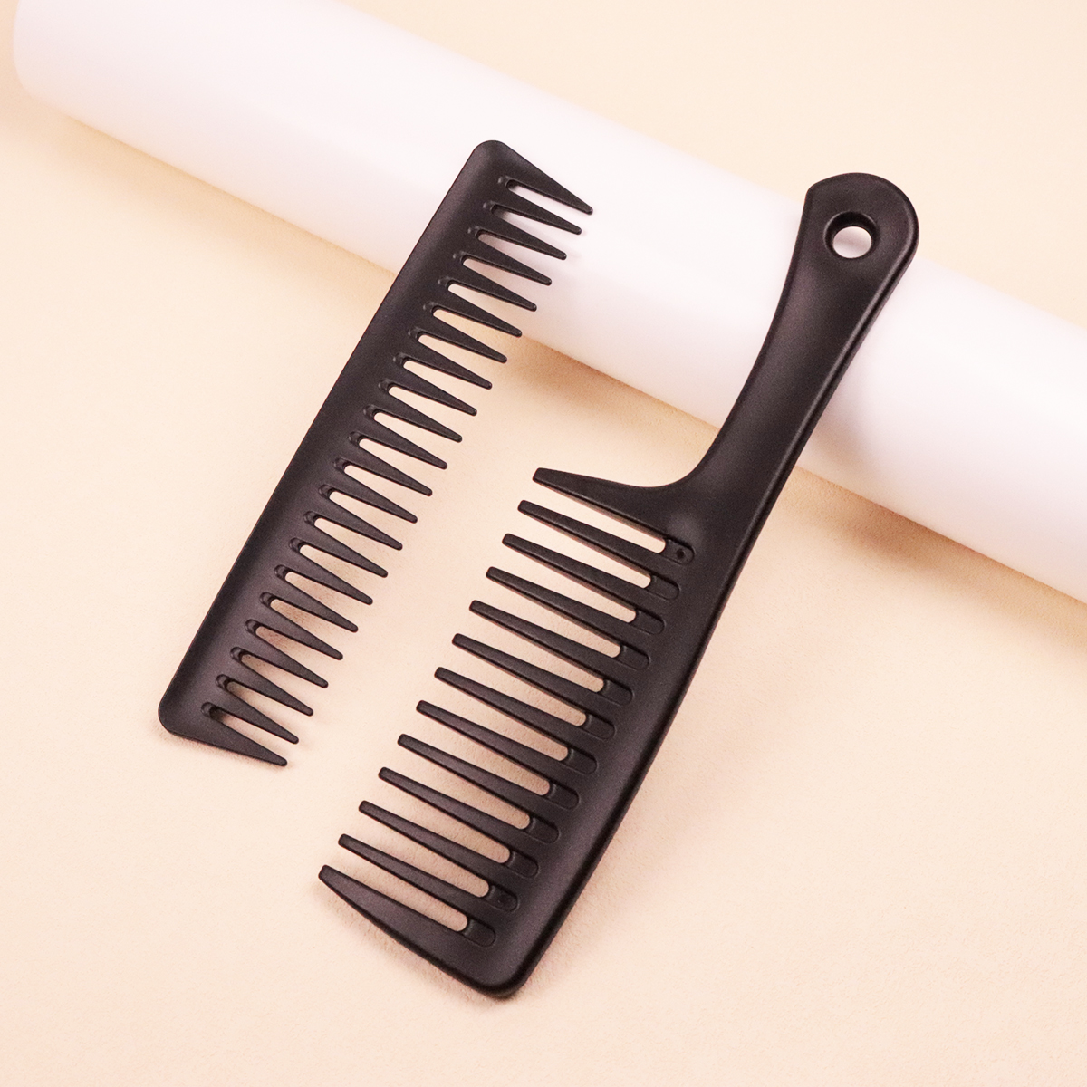Wide Toothed Comb With and Without Handle, Used for Daily Hair Care, Durable ABS Plastic Special for Real Hair