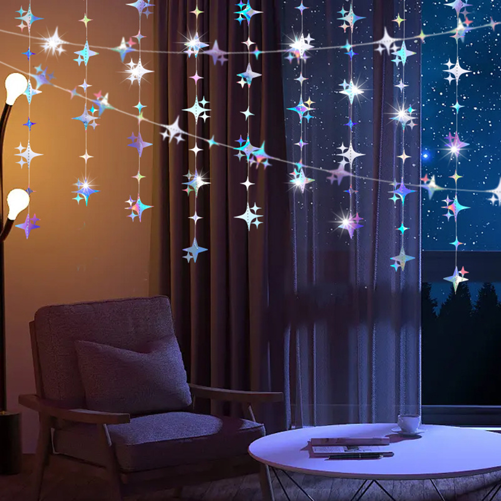 1pc Creative Star Round Paper Garlands Hanging Decorations for Birthday Party Romantic Wedding Room Decoration