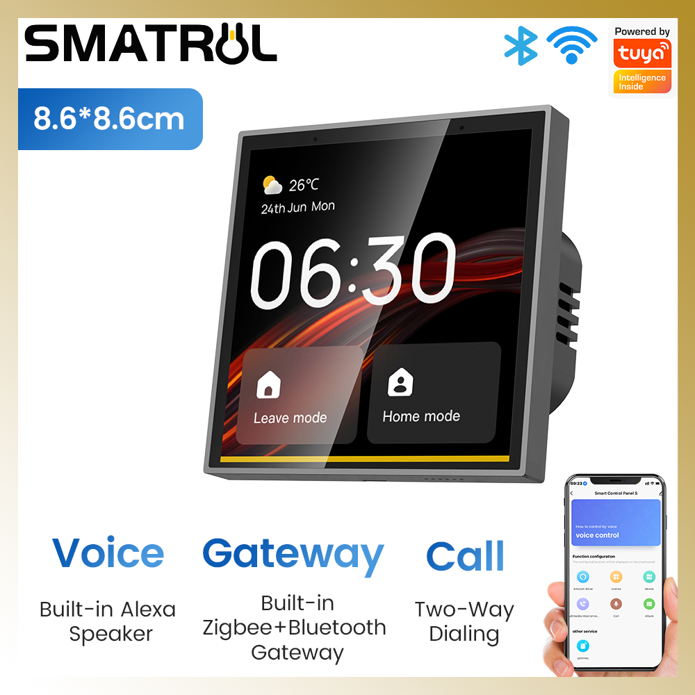 Smart Home 4 Inch Touch Screen Central Panel Zigbee Gateway Wireless Hub Voice Control Tuya WiFi Bluetooth Mesh Built In Alexa