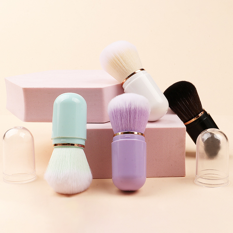 Portable Mini Retractable Blush Soft Loose Powder Foundation Brush Multi Functional Beauty Makeup Tool