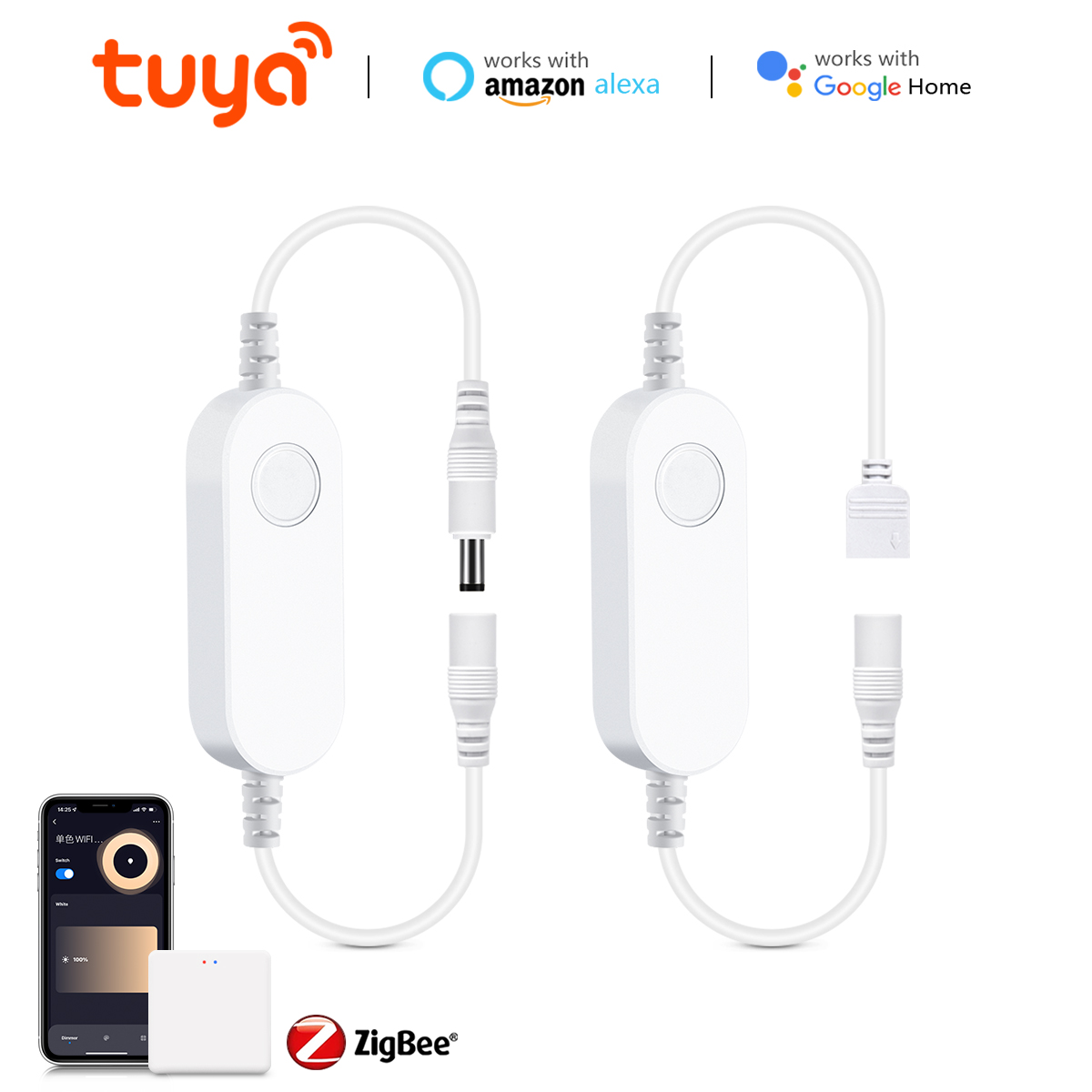 Zigbee 3.0 Tuya LED Controller USB 5V for Dimmer Single color RGB LED Strip Light Smart Life APP Control Alexa Voice