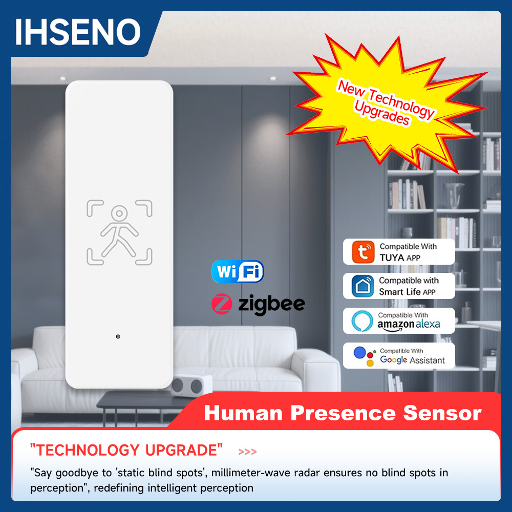 24G Radar Zigbee Human Presence Sensor Tuya Smart Life APP Control High Precision Motion Detector Battery Operated