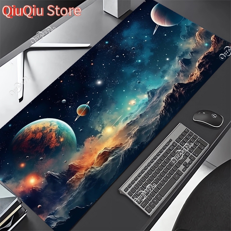 Universe Computer Mouse Pad XL Solar System Gaming Gamer Mat Space Large Mousepad for Keyboard Deskmat Starry Sky 900x400MM XXL