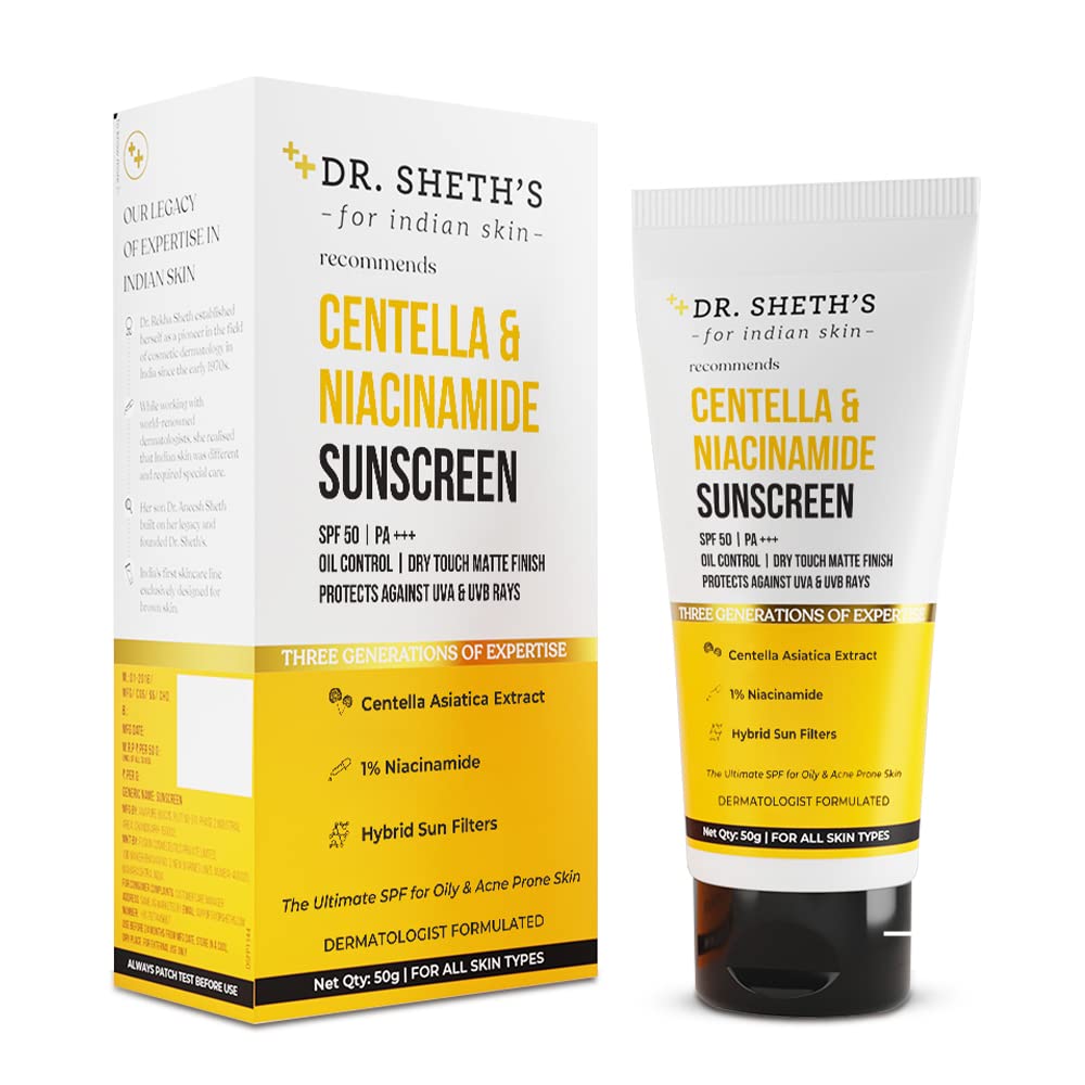 Dr. Sheths Centella & Niacinamide Oil & Acne Control Sunscreen - 50g