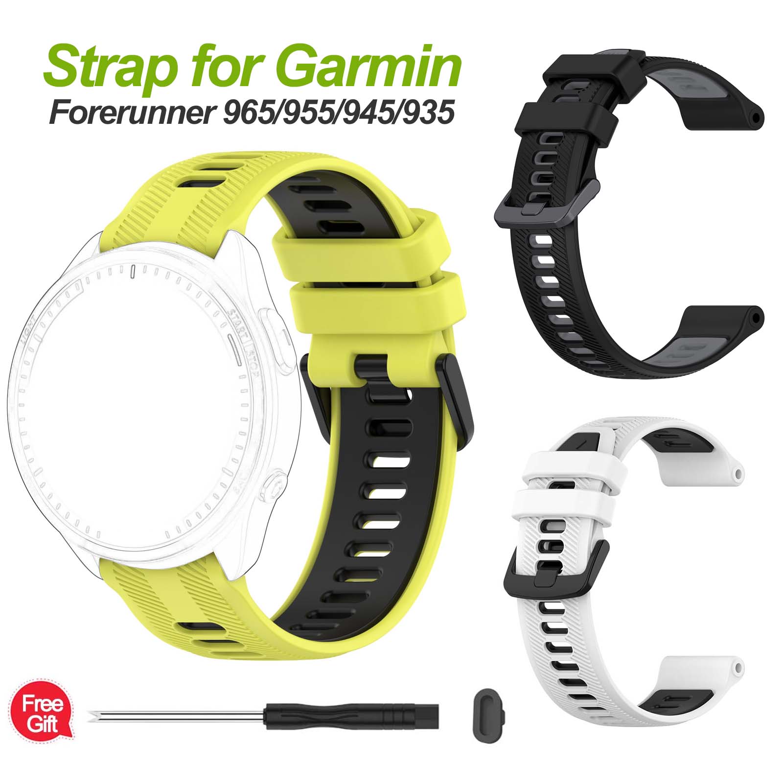 22mm Sport Silicone Strap For Forerunner 965 955 945 935 Band Wristband For Forerunner265 255 Watchband Accessorie