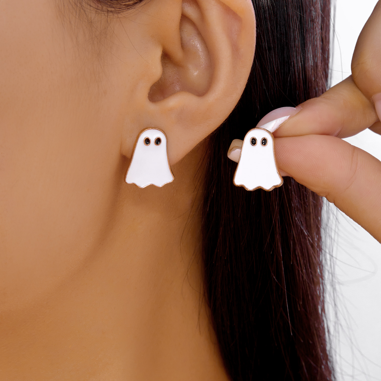 Cute Halloween White Ghost Dangle Earrings for Women Funny Little Ghost Monster Drop Earring Party Festival Jewelry