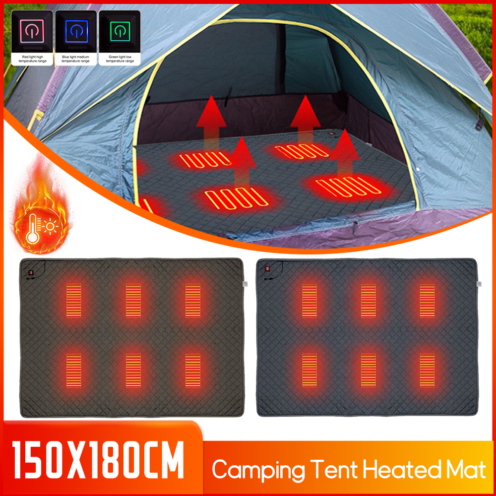 150x180cm Camping Tent Heated Mat Camping Heated Electric Pads USB Powered Sleeping Mattress Seats Cushion For Winter Outdoor