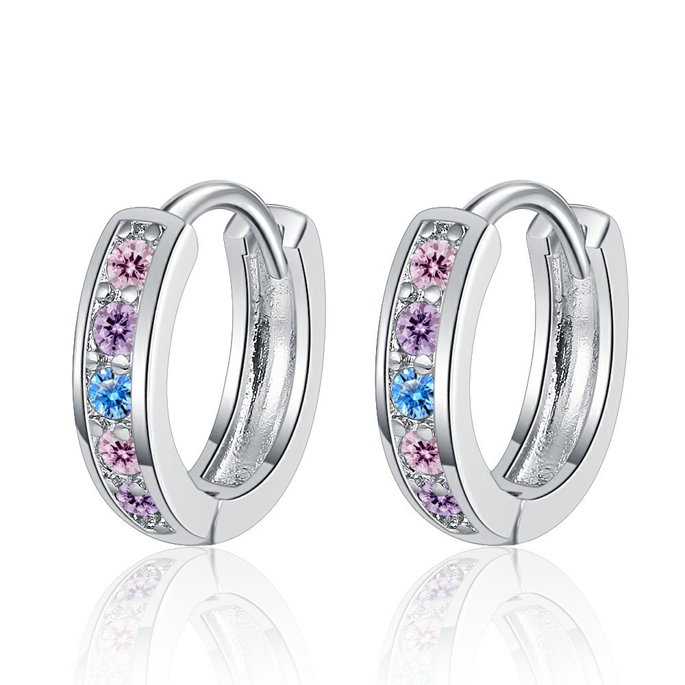 925 Silver Earrings Luxury Colorful Zircon 18K for Women Sterling-Silver Wedding Jewelry Female Engagement s Party Fashion