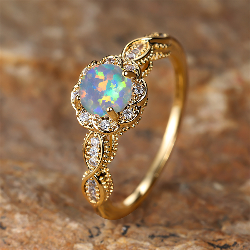 Female Luxury Crystal Stone White Zircon Silver Color Wedding Jewelry Promise Love Engagement Rings For Women