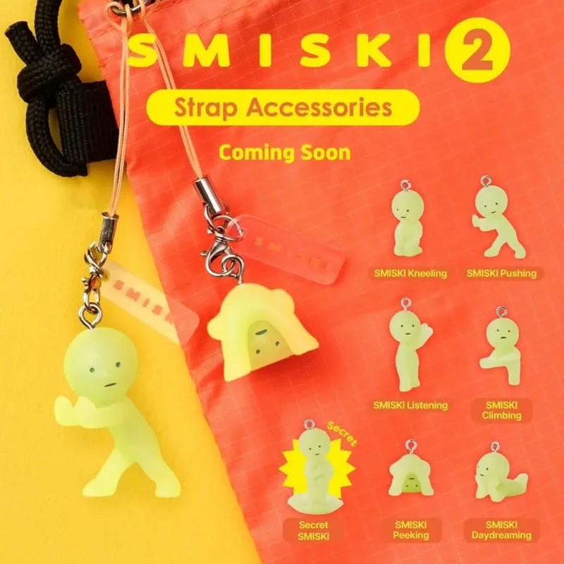 Genuine Smiski Ornament V2 Series In Stock Noctilucent Green Doll Action Cartoon Desktop Decoration Model Doll
