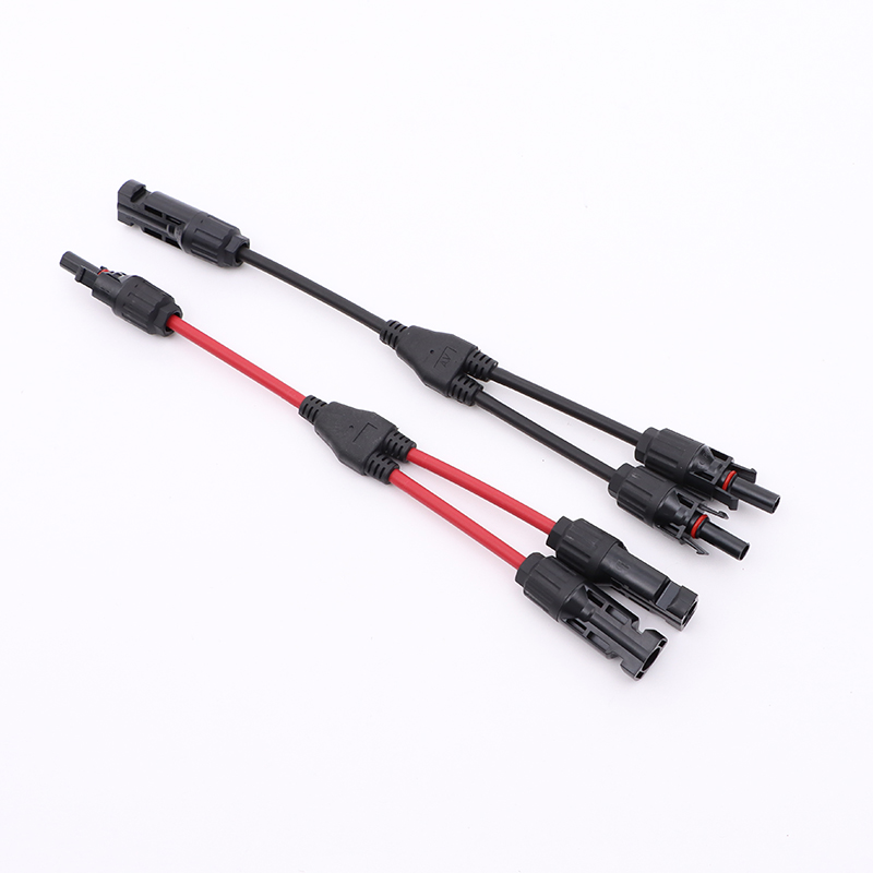 2 in 1 PV Y Branch Parallel Connector 4mm2 1000V Male to Female Solar Cable Connector for Photovoltaic System
