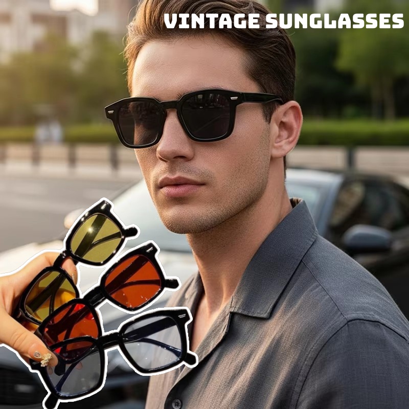New Rectangle Vintage Sunglasses 2026 Fashion Design Retro Sun Glasses Male Lady Eyeglasses UV400 Casual Goggles
