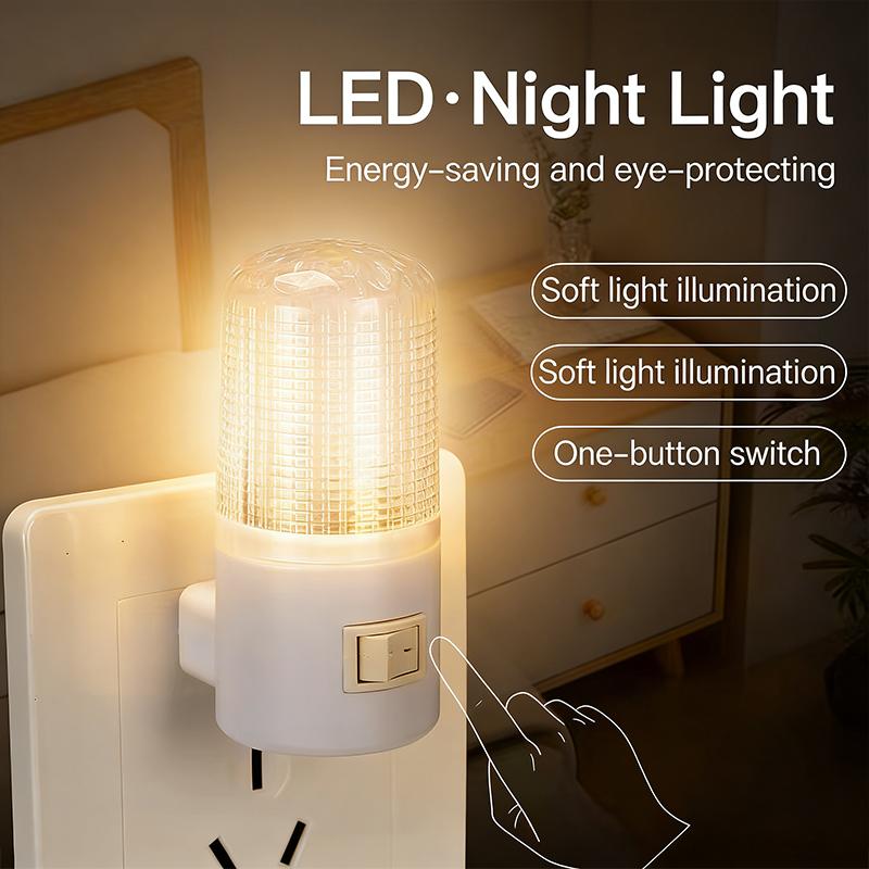 EU US Plug LED Night Light Soft Lighting Bedside Lamp for Bedroom Living Room Emergency Home Illumination