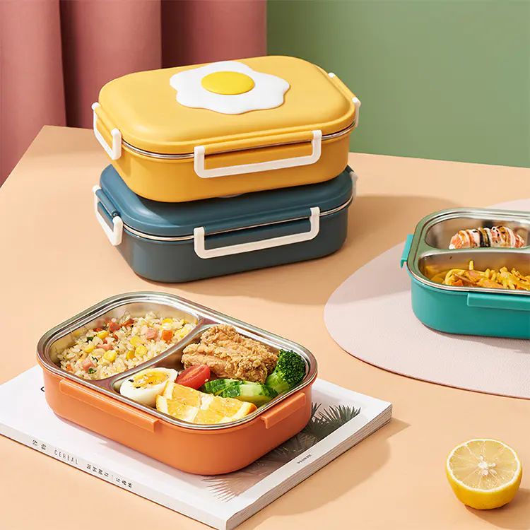 Cute Poached Egg Shape 304#Stainless Steel Keep Temperature Lunch Box