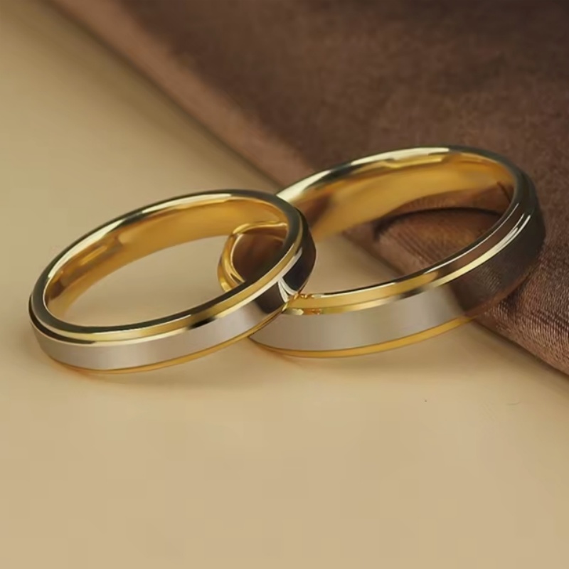 Luxury Design Stainless Steel Couple Rings Simple Engagement Wedding Rings Exquisite Ring Romantic Valentine's Day s