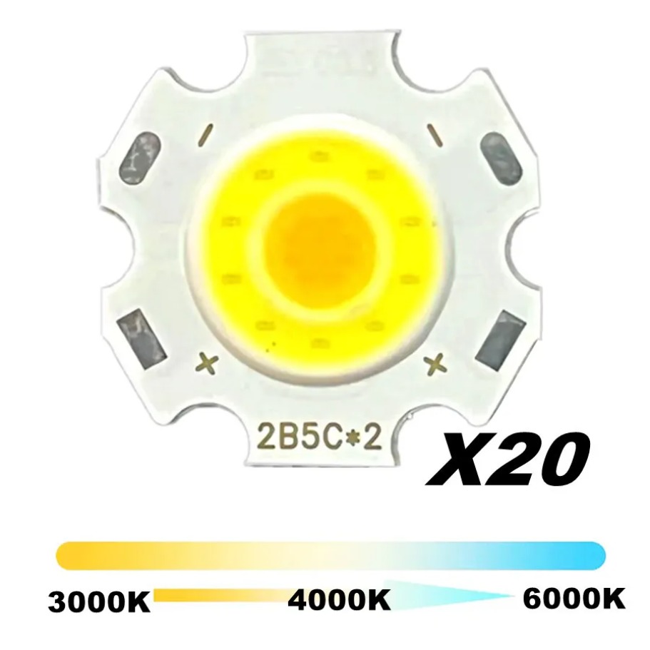 20 pcs A Lot 3W 5W 7W LED COB Source Chip High Power LED COB Side 11mm Light Bulb Light Lamp Spotlight Down Light 3000K TO 6500K