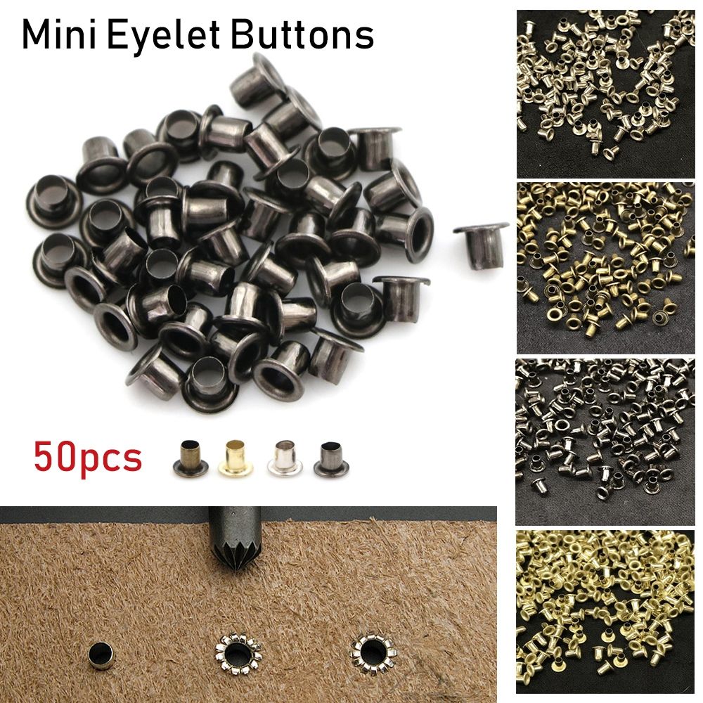 50pcs Mini Eyelet Buttons Metal Buckle Snap Buttons DIY Doll Belt Buckles Bag Shoes Clothes Sewing Accessory 1.5/2.0/2.5MM