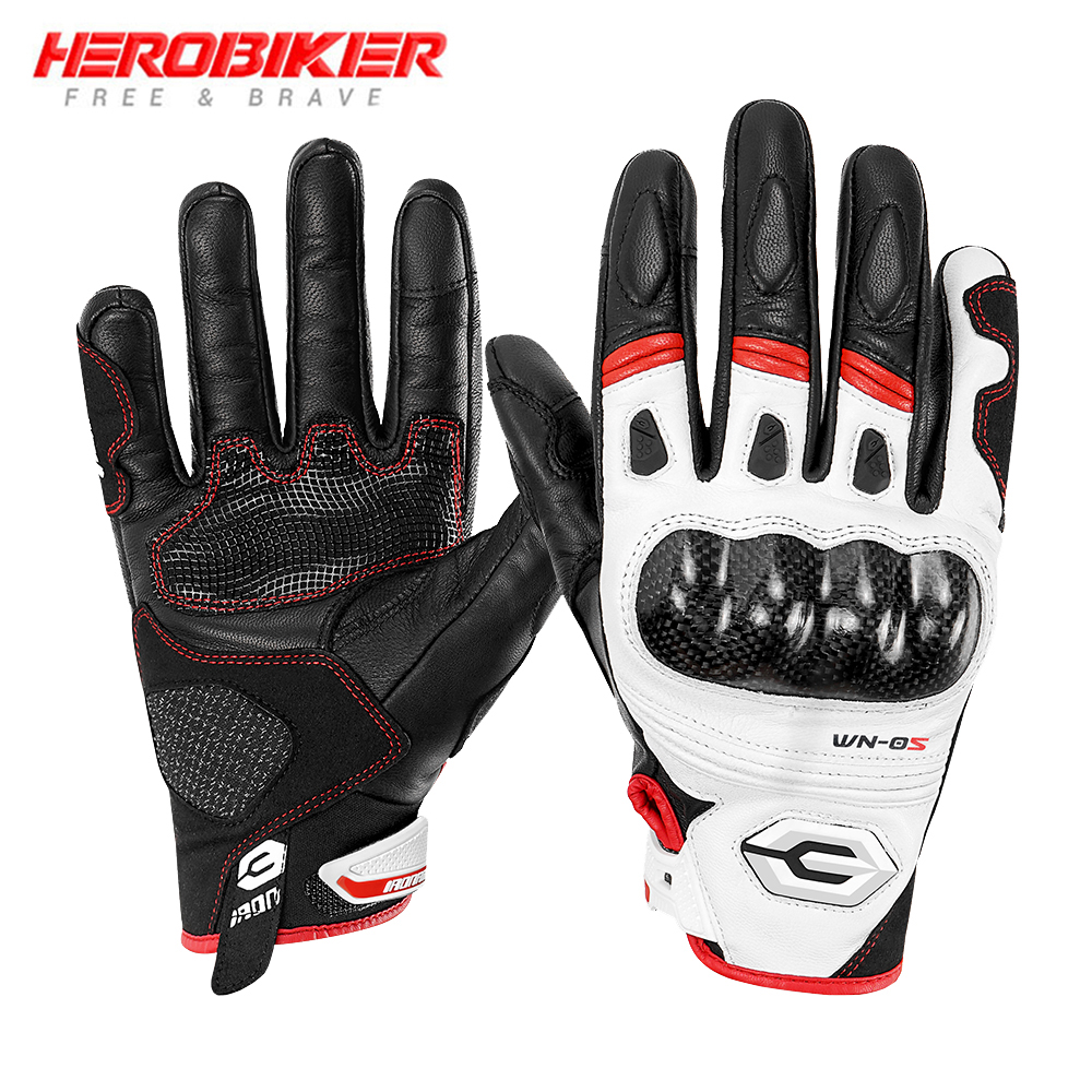 Motorcycle Full Finger Gloves Anti Fall And Anti Slip Touch Screen Wear-resistant Leather Gloves Outdoor Sports Riding Equipment