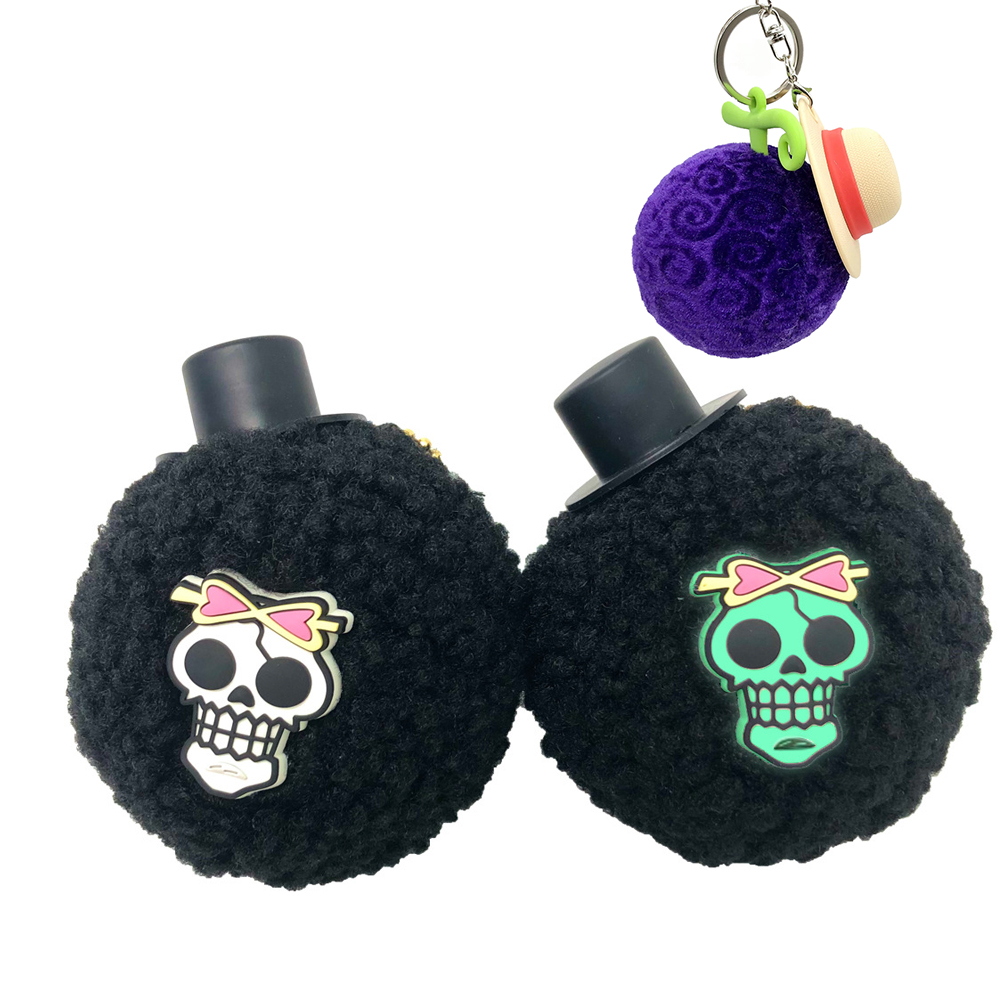 Anime Luminous Soul King Brook Pendant Cosplay Straw Hat Pirates Skull Ornaments Backpack New Year Decoration