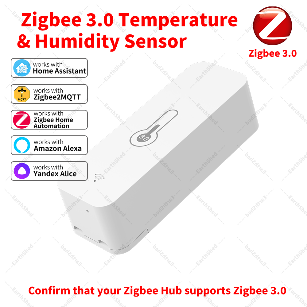 Zigbee 3.0 Temperature Humidity Sensor Zigbee Gateway Required workwith Home Assistant Alexa Yandex ZHA Zigbee2MQTT