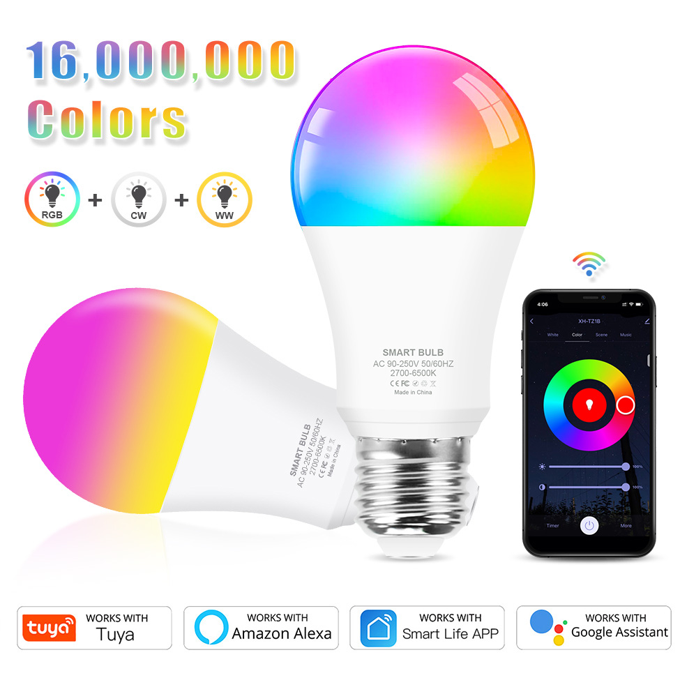 MOES Tuya Matter WiFi Smart Bulb Dimmable LED Light 16 Million RGB Colors E27 Candle Lamp Voice Control Alexa Home
